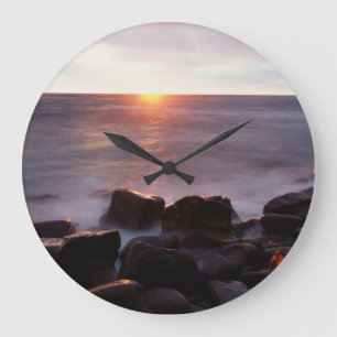 Kalifornien, San Diego, Sunset Cliffs, Sonnenunter Große Wanduhr