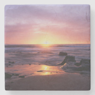 Kalifornien, San Diego, Sunset Cliffs, Sonnenunter Steinuntersetzer