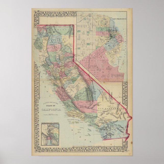 Kalifornien, San Francisco Karte von Mitchell Poster (Vorne)