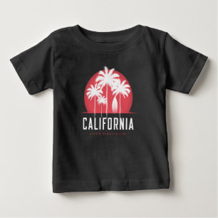 Kalifornien Santa Monica Beach Retro Palmenbaum  Baby T-shirt