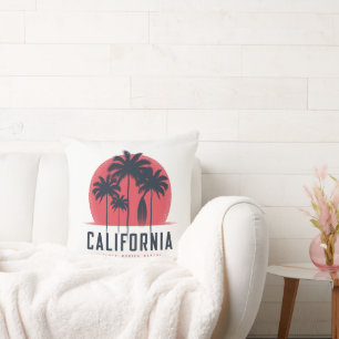 Kalifornien Santa Monica Beach Retro Palmenbaum Kissen