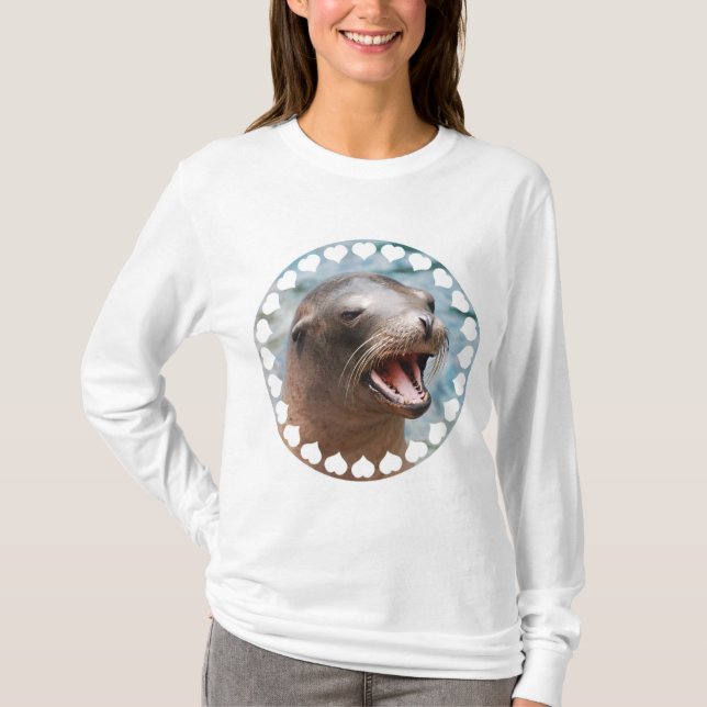 Kalifornien-Seelöwe-Kapuzenpulli T-Shirt (Vorderseite)