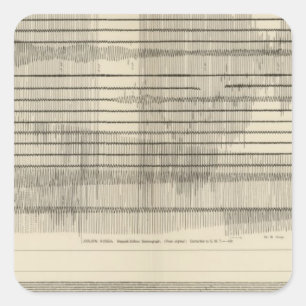 Kalifornien-Seismogramme 10 Quadratischer Aufkleber
