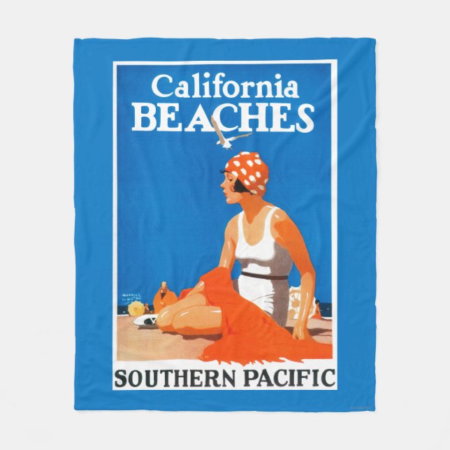 Kalifornien setzt förderndes Plakat auf den Strand Fleecedecke (Vorderseite)