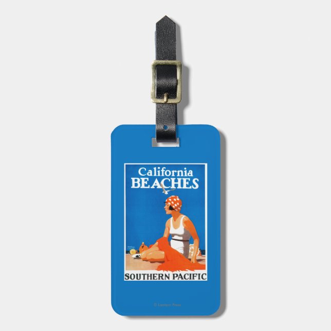 Kalifornien setzt förderndes Plakat auf den Strand Gepäckanhänger (Vorderseite vertikal)