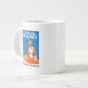 Kalifornien setzt förderndes Plakat auf den Strand Jumbo-Tasse