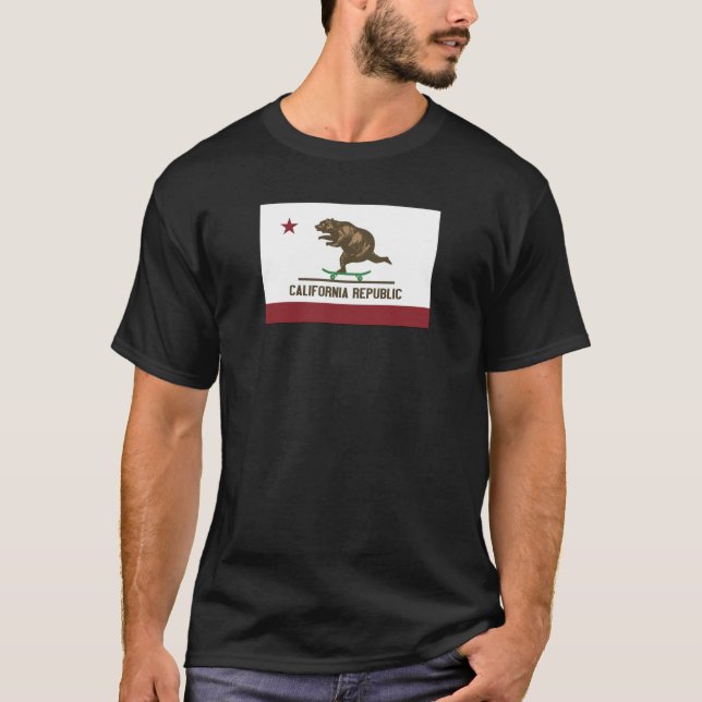 Kalifornien-Skateboard-Bär T-Shirt (Vorderseite)