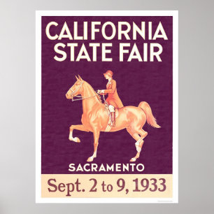 Kalifornien-Staat 1933 angemessen Poster
