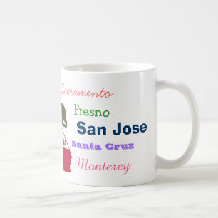 Kalifornien-Staat und Stadt-Tasse Kaffeetasse
