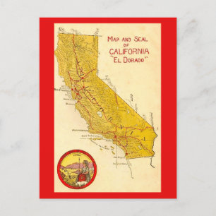 Kalifornien Staat Vintage Karte 