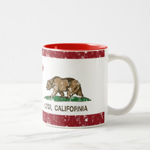 Kalifornien-Staats-Flagge Lodi Zweifarbige Tasse