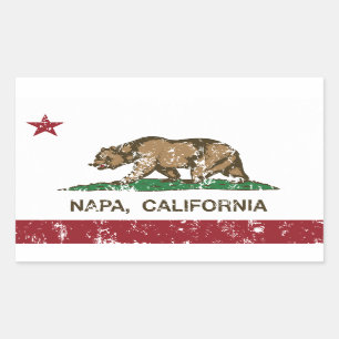 Kalifornien-Staats-Flagge Napa Rechteckiger Aufkleber