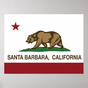 Kalifornien-Staats-Flagge Santa Barbara Poster