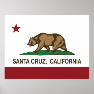 Kalifornien-Staats-Flagge Santa Cruz Poster