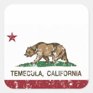 Kalifornien-Staats-Flagge Temecula Quadratischer Aufkleber
