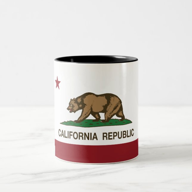 Kalifornien-Staats-Flagge Zweifarbige Tasse (Mittel)