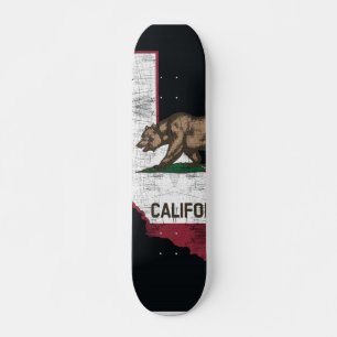 Kalifornien-Staats-Karte - Cali Bär Skateboard