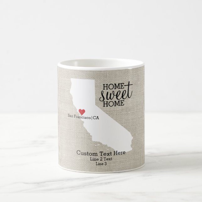 Kalifornien-Staats-Liebe-Zuhause-süße Kaffeetasse (Mittel)
