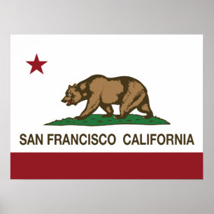 Kalifornien-Staatsflagge San Francisco Poster