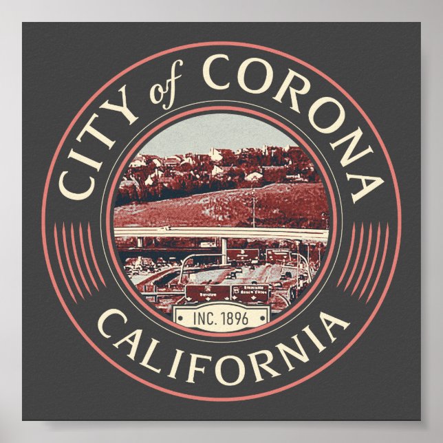 KALIFORNIEN - STADT CORONA CA POSTER (Vorne)