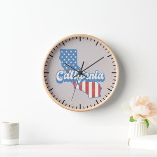 Kalifornien Stars & Stripes Silhouette  Uhr