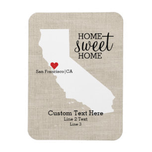Kalifornien State Love Home Sweet Home Benutzerdef Magnet
