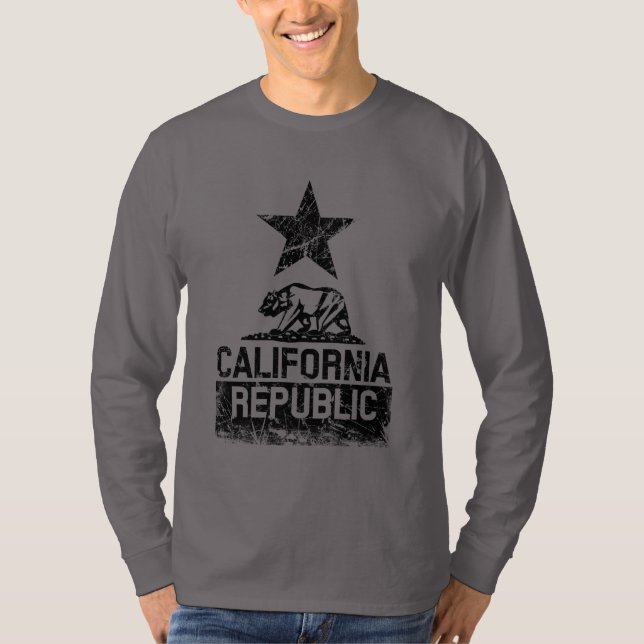 KALIFORNIEN - Stil der Staatsflagge T-Shirt (Vorderseite)