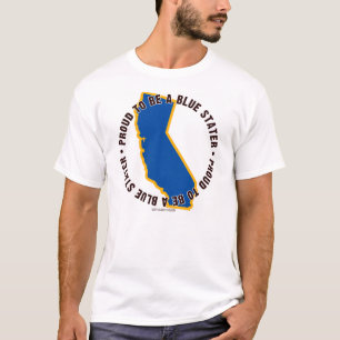Kalifornien: Stolz, ein blaues Stater T-Shirt zu