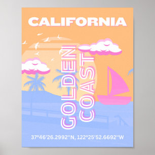 Kalifornien, Strand, Art der Reise Poster
