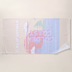 Kalifornien, Strand, Art Reisen, Preppy, Pastell Strandtuch
