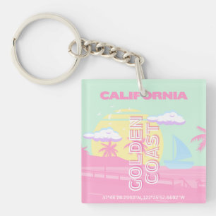 Kalifornien, Strand, Reisemöglichkeiten, Preppy Schlüsselanhänger