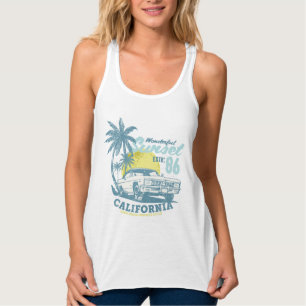 Kalifornien-Strand-Vibes-Sonnenuntergang & Auto Tank Top