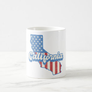 Kalifornien-Streifen und Sterne-Silhouette Kaffeetasse