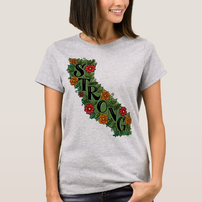 Kalifornien Strong - Unterstützung der Brandopfer T-Shirt (Vorderseite)