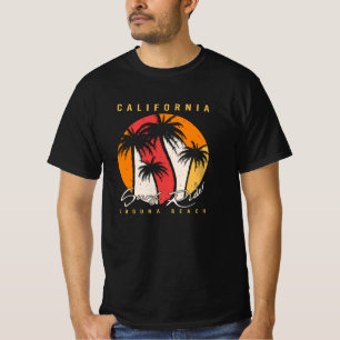 Kalifornien Surf Ride Laguna Beach Retro Palme Son T-Shirt