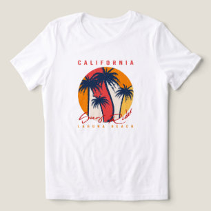 Kalifornien Surf Ride Laguna Beach Retro Palme Son Tri-Blend Shirt