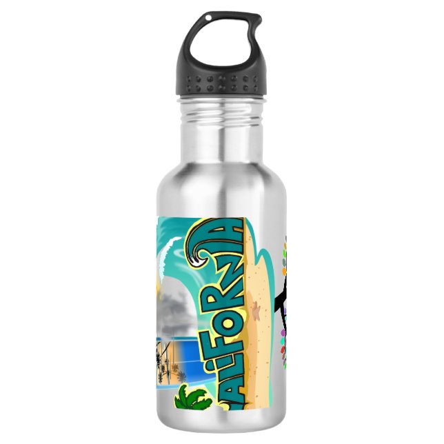 Kalifornien-Surfen Trinkflasche (Vorderseite)