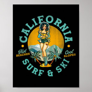 Kalifornien Surfen und Ski fahren Heiße Strände, k Poster