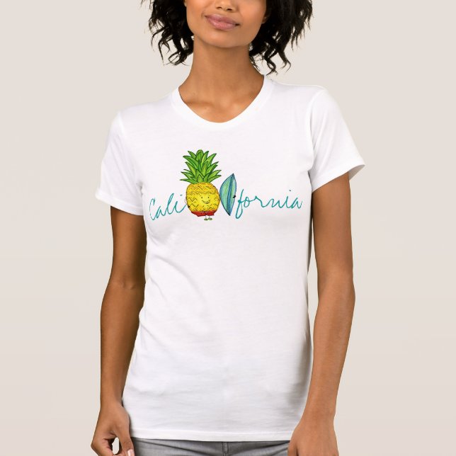 Kalifornien-Surfer-Ananas T-Shirt (Vorderseite)