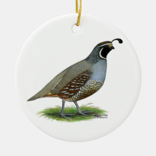 Kalifornien-Tal-Wachteln Keramik Ornament