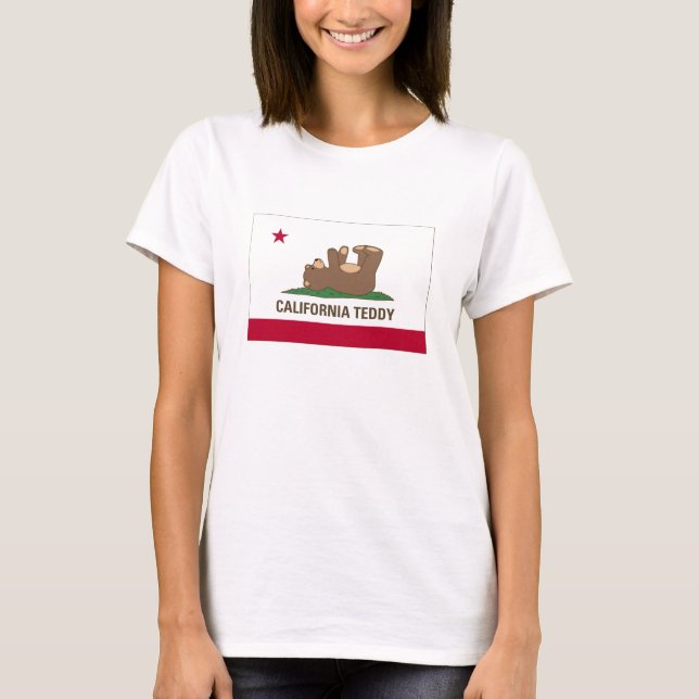 Kalifornien-Teddybär-Flagge T-Shirt (Vorderseite)