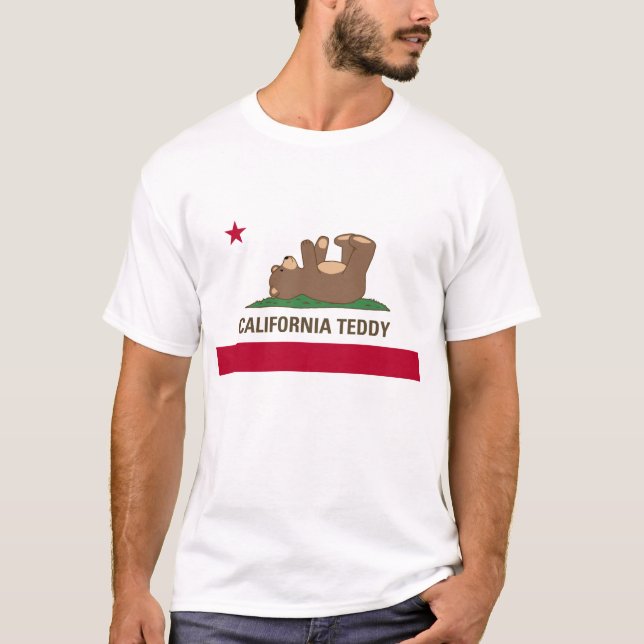Kalifornien-Teddybär-Flagge T-Shirt (Vorderseite)