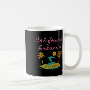 Kalifornien Träum Surfing Retro Träumend Kaffeetasse