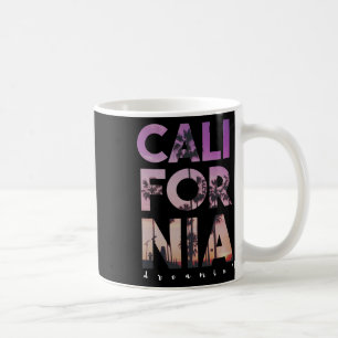 Kalifornien Träumender Strand Palmenbaum Sommerfer Kaffeetasse