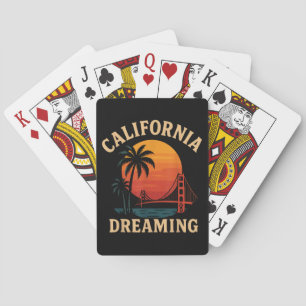 Kalifornien Träumerei Golden Gate Bridge Sonnenunt Spielkarten