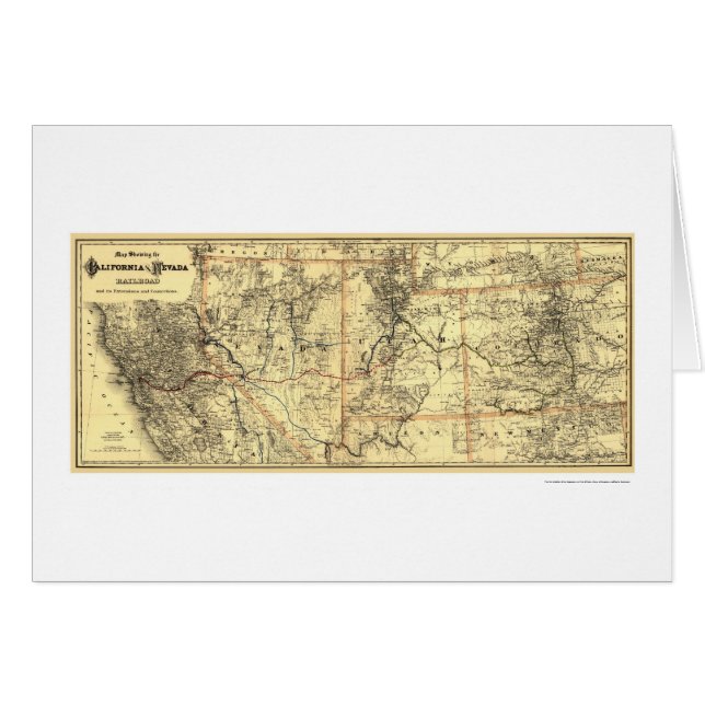 Kalifornien- u. Nevada-Schienen-Karte 1882 (Vorderseite (Horizontal))