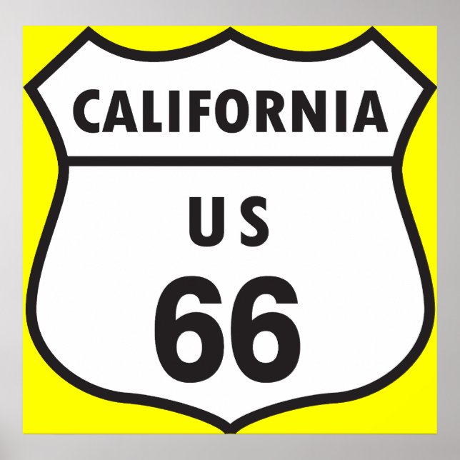 Kalifornien US 66 Zeichen Poster (Vorne)