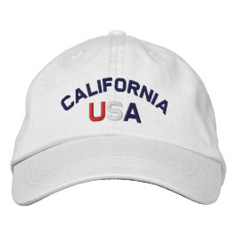 Kalifornien USA bestickt mit White Hat Bestickte Kappe