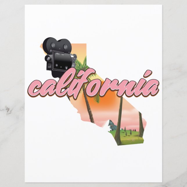 Kalifornien USA Kartenposter (Vorderseite)