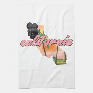 Kalifornien USA Kartenposter Geschirrtuch
